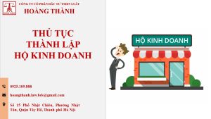 Thủ tục thành lập hộ kinh doanh