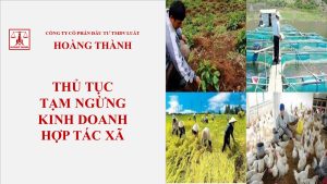 Thủ tục tạm ngừng kinh doanh hợp tác xã